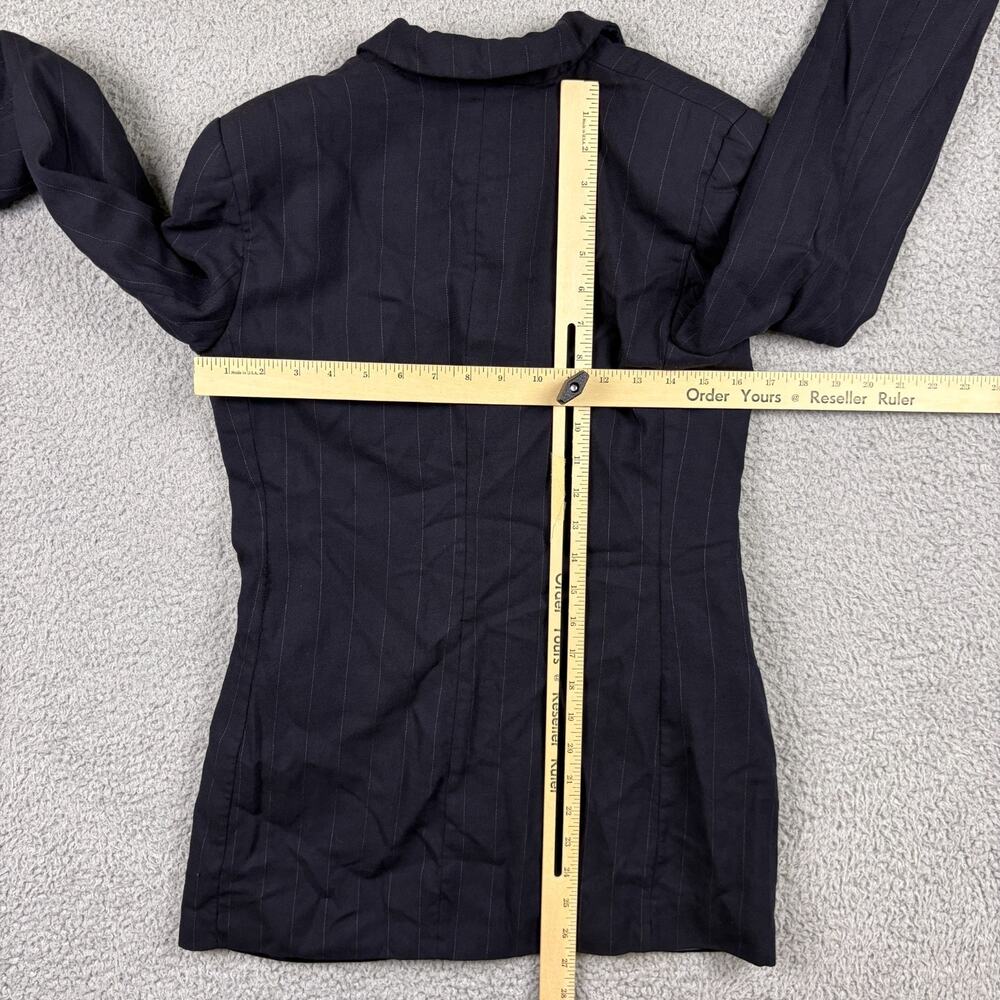 VTG Giorgio Armani Blazer Womens XS Blue Pinstripe Wool Italy Mainline READ - Picture 10 of 16